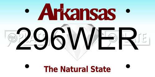 296WER Arkansas License Plate