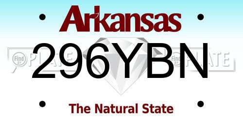 296YBN Arkansas License Plate