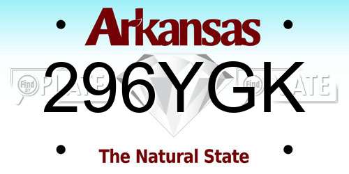 296YGK Arkansas License Plate