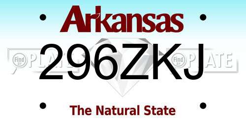296ZKJ Arkansas License Plate