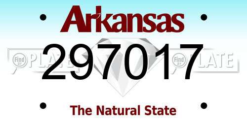 297017 Arkansas License Plate