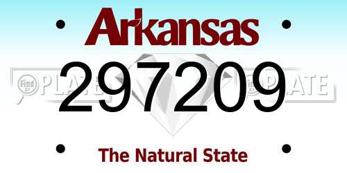 297209 Arkansas License Plate