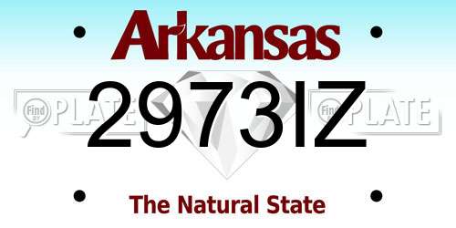 2973IZ Arkansas License Plate