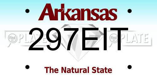 297EIT Arkansas License Plate