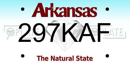 297KAF Arkansas License Plate