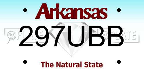 297UBB Arkansas License Plate