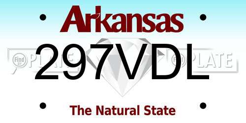 297VDL Arkansas License Plate