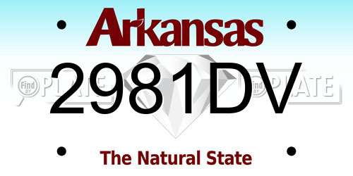 2981DV Arkansas License Plate