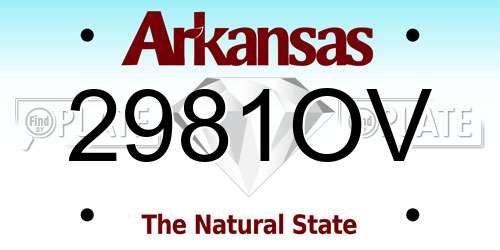 2981OV Arkansas License Plate