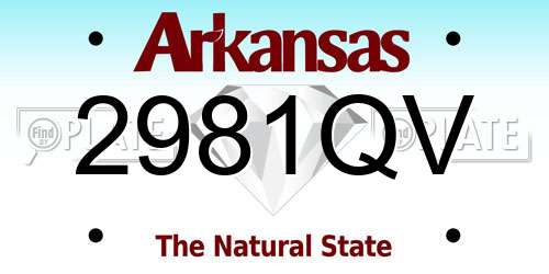 2981QV Arkansas License Plate