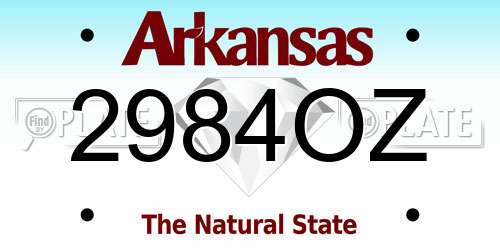 2984OZ Arkansas License Plate
