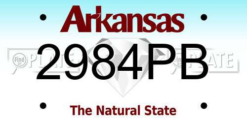 2984PB Arkansas License Plate