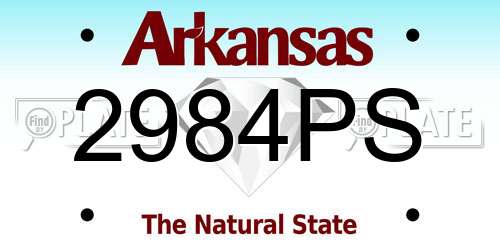 2984PS Arkansas License Plate
