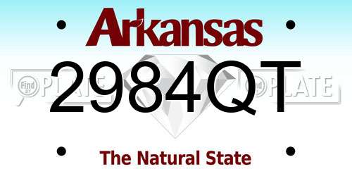 2984QT Arkansas License Plate
