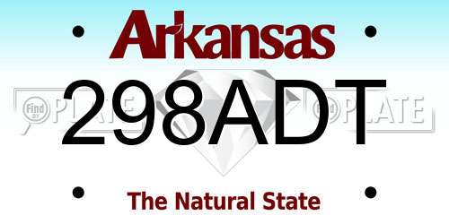 298ADT Arkansas License Plate