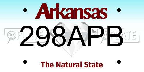 298APB Arkansas License Plate