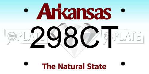 298CT Arkansas License Plate