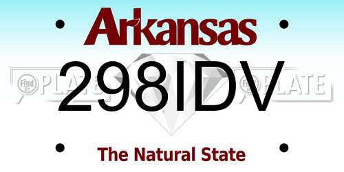 298IDV Arkansas License Plate