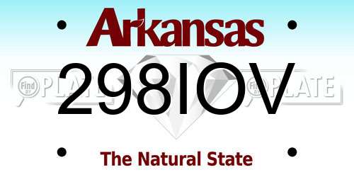 298IOV Arkansas License Plate