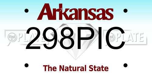 298PIC Arkansas License Plate