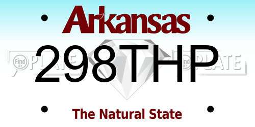 298THP Arkansas License Plate