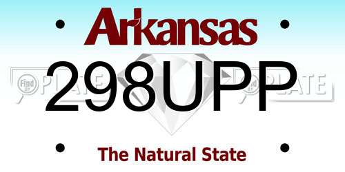 298UPP Arkansas License Plate