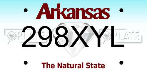 298XYL Arkansas License Plate