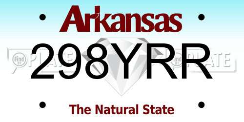298YRR Arkansas License Plate