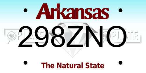 298ZNO Arkansas License Plate