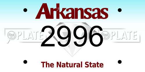 2996 Arkansas License Plate