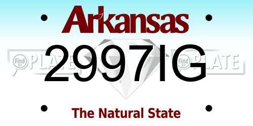 2997IG Arkansas License Plate