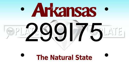 299I75 Arkansas License Plate