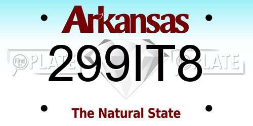 299IT8 Arkansas License Plate