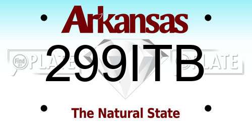 299ITB Arkansas License Plate
