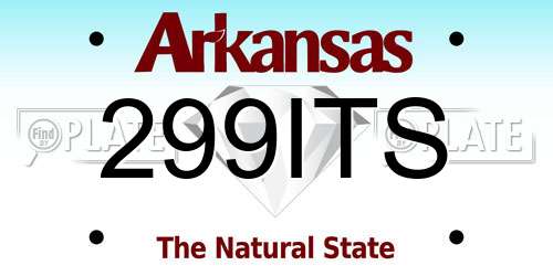 299ITS Arkansas License Plate