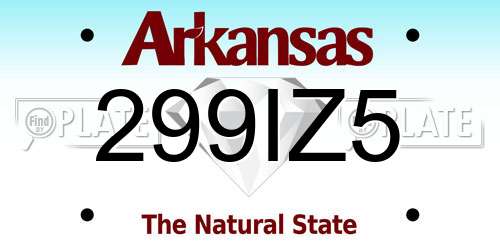 299IZ5 Arkansas License Plate