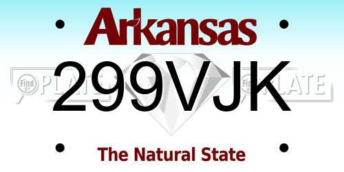 299VJK Arkansas License Plate