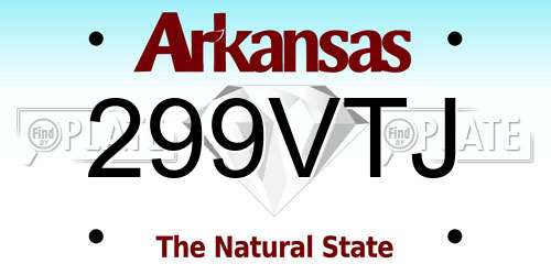 299VTJ Arkansas License Plate