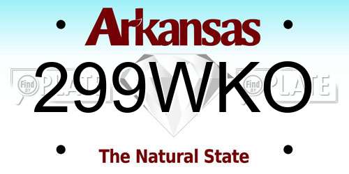 299WKO Arkansas License Plate