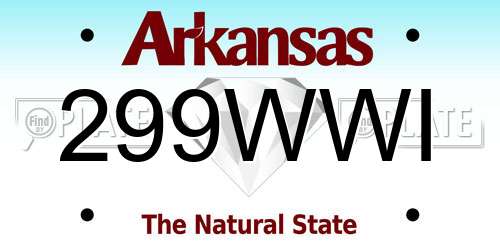 299WWI Arkansas License Plate
