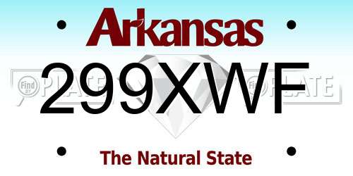 299XWF Arkansas License Plate