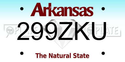299ZKU Arkansas License Plate