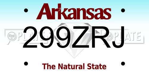 299ZRJ Arkansas License Plate