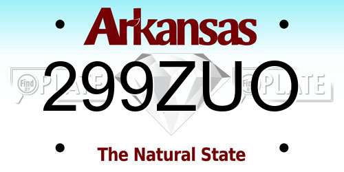 299ZUO Arkansas License Plate