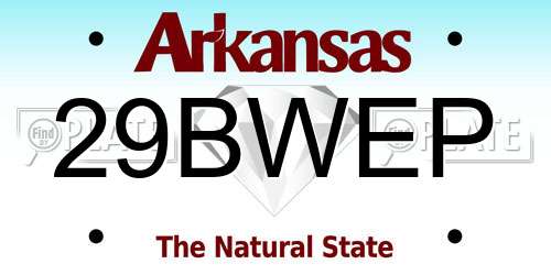 29BWEP Arkansas License Plate
