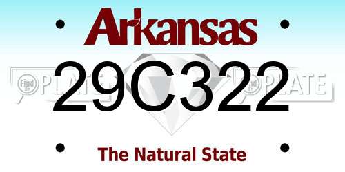 29C322 Arkansas License Plate