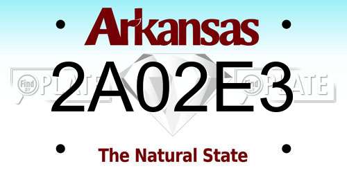 2A02E3 Arkansas License Plate
