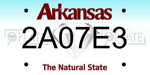 2A07E3 Arkansas License Plate