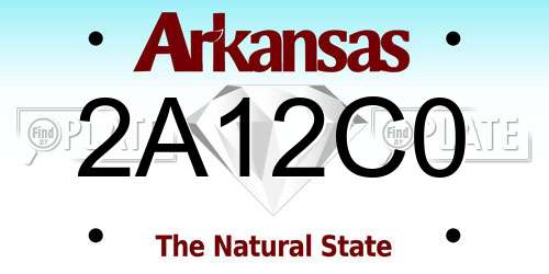 2A12C0 Arkansas License Plate