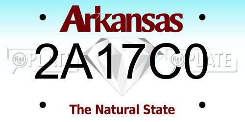 2A17C0 Arkansas License Plate